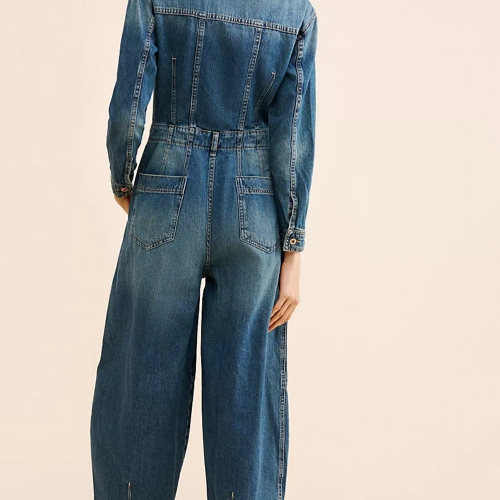 Free People Indigo Denim Overalls